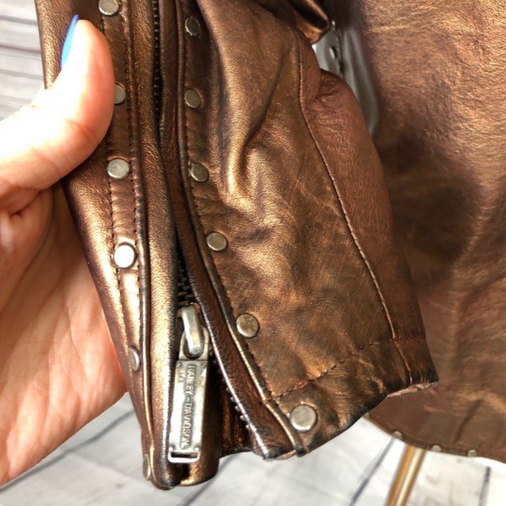 Harley Davidson Sexy Vixen Copper Leather Jacket - Picture 6 of 8